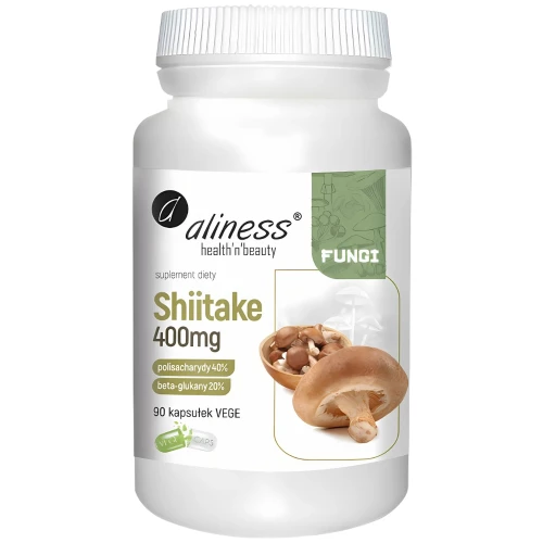 Aliness - Shiitake ekstrakt 40/20, 400mg - 90 kapsułek Aliness - Shiitake ekstrakt 40/20, 400mg - 90 kapsułek